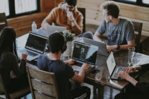 students studying at table