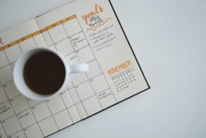 coffee and a calendar